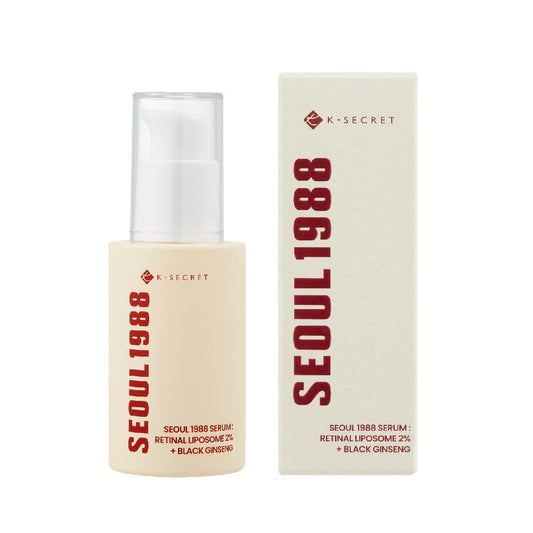 KSECRET | SEOUL 1988 Serum : Retinal Liposome 2% + Black Gingeng, 30ml/1.01fl.oz | 58% Black Gingeng Extract with Retinal, Bakuchiol, Vitamin C & 3 Peptides for Wrinkle Care | Korean Skincare |