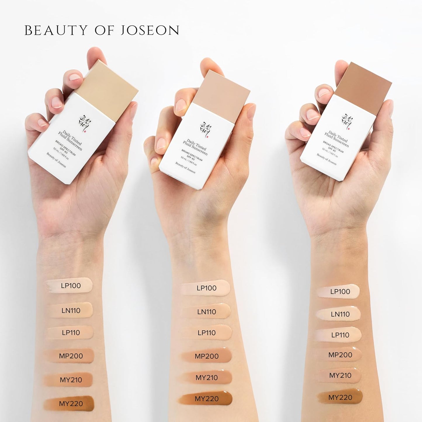 Beauty of Joseon Daily Tinted Fluid Sunscreen 12 Shades for Face Moisturizing Broad Spectrum SPF 40 Korean Skincare 50ml, 1.69 fl.oz #DN310
