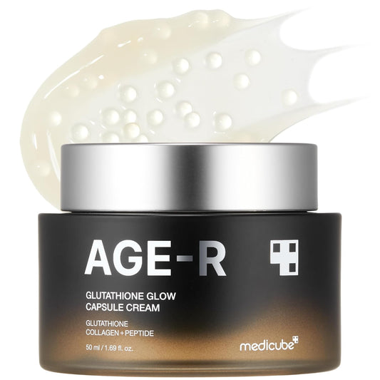 Medicube AGE-R Glutathione Glow Capsule Facial Cream - Instant Lifting Moisturizer - Collagen Peptide For Hydrating Glow - Improve Blemishes, Uneven Skin Tone - Korean Skin Care 1.69 fl.oz