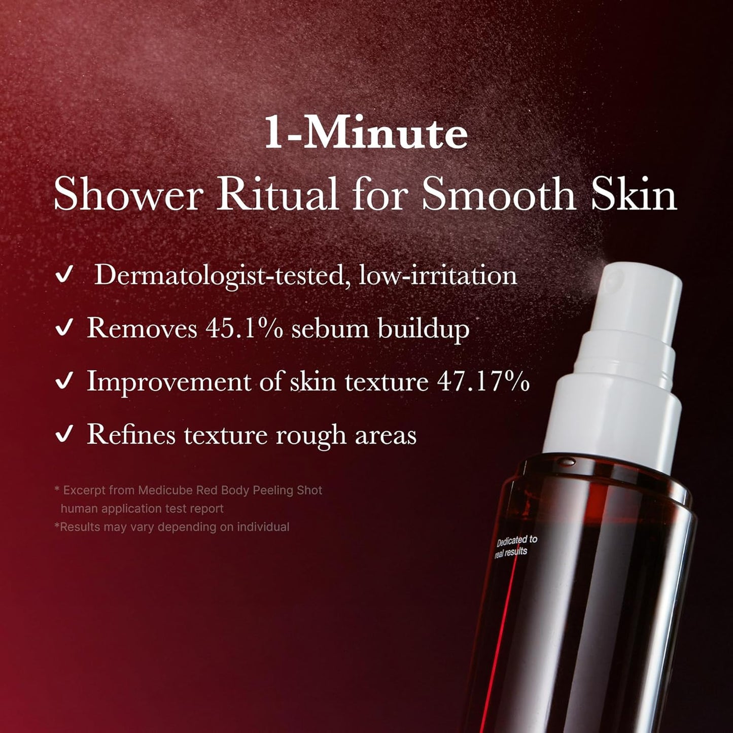 Medicube Red Body Peeling Shot, AHA + BHA Exfoliating Body Spray for Summer-Ready Smooth Skin, Treats Strawberry Skin, Bumps & Breakouts, 3.88 oz